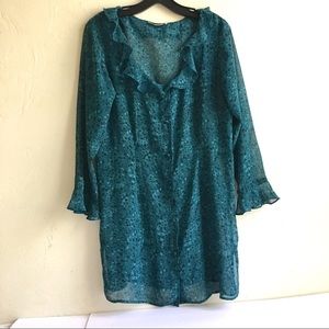 Morgan Taylor Semi Sheer Long Sleeve Tunic SzM